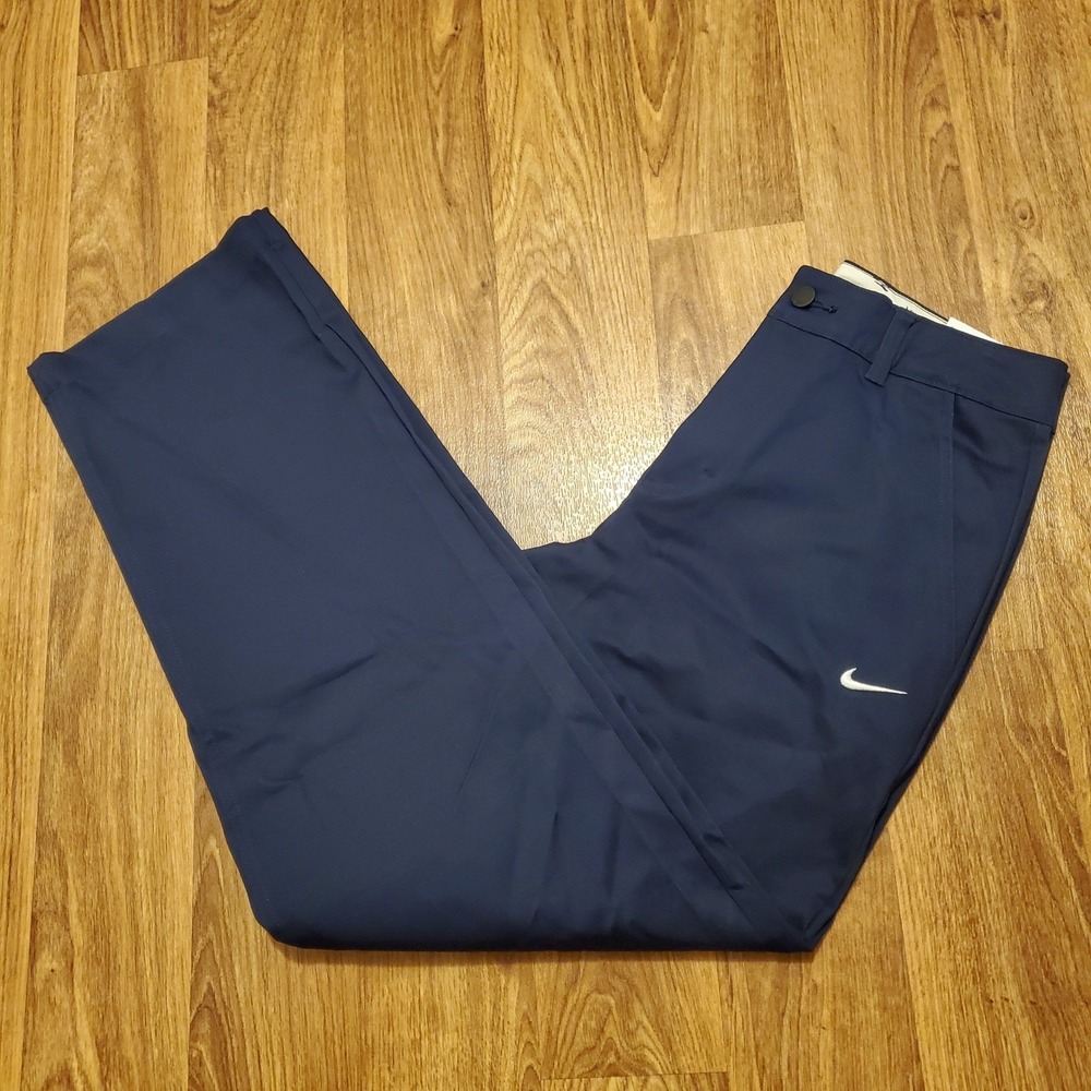 Nike Pants Men 28 Blue Loose Fit Straight Leg Stacked Length Chino New